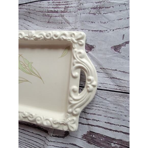 Tulip Ceramic Spring Easter Decorative Tray Vintage? - Picture 4 of 9